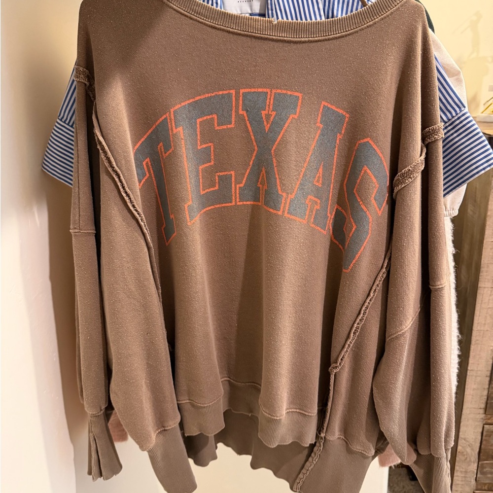 Free People Brown Texas Sweatshirt